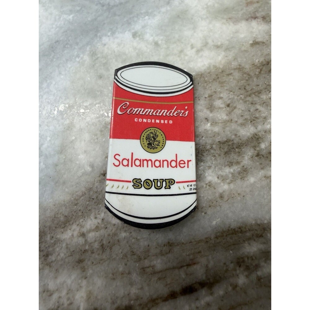 Commander Salamander Campbell's Soup Can Button Pin Brooch